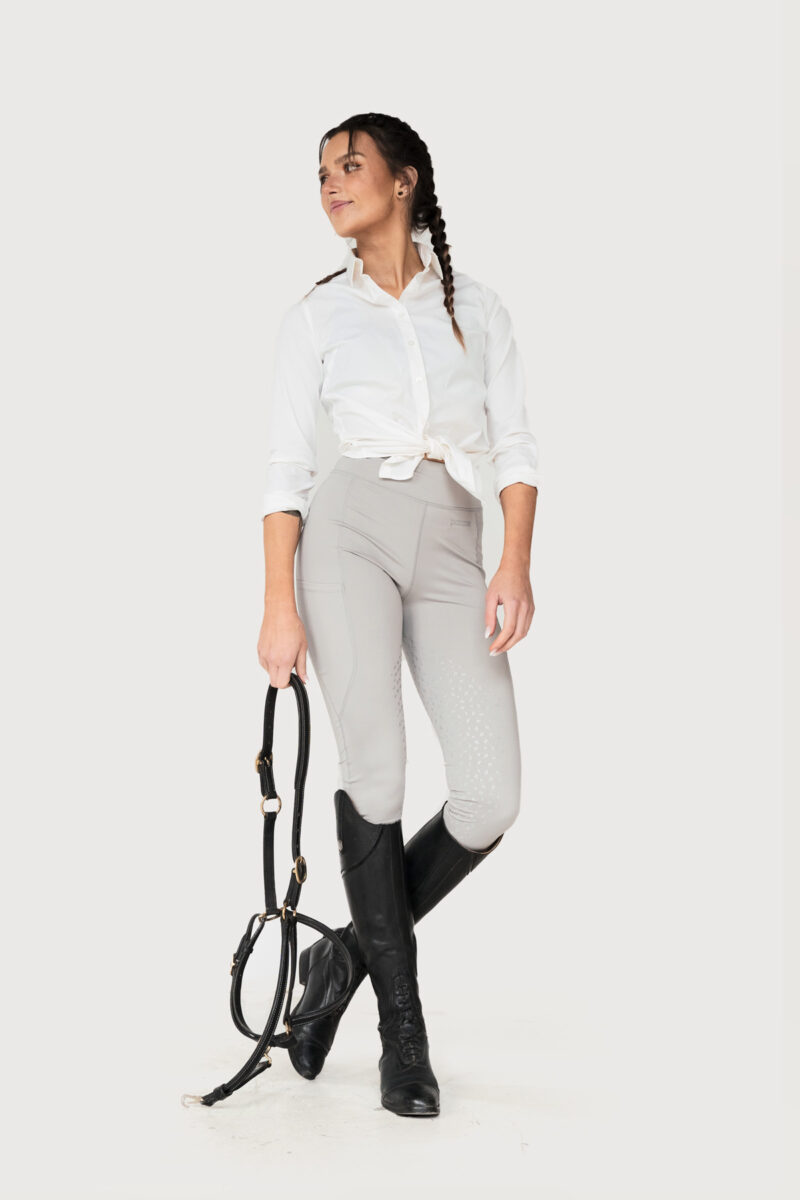 Pomme Millie Grey Drizzle Bling, Riding Leggings