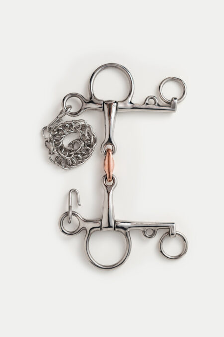 Bocca -Bits, Leonardo Double Jointed Pelham mit Kupfer -Rautenge