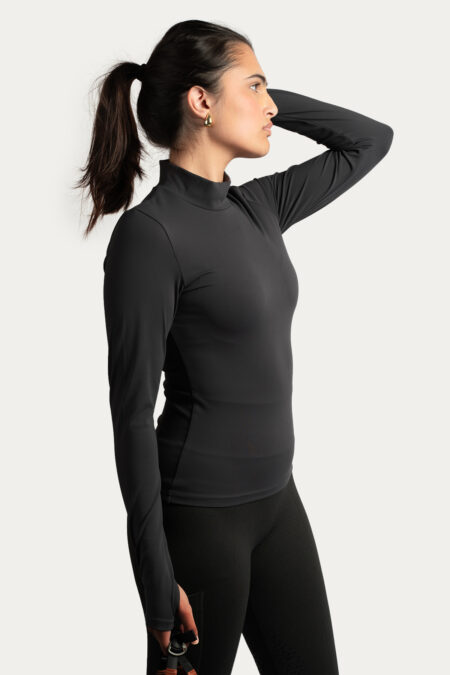 Amiko Damen-Rollkragenpullover, superweich, Schwarz