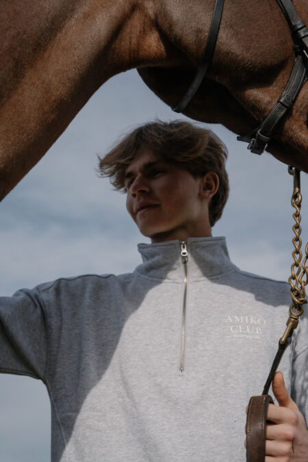 Amiko Man Gustav Half Zip, Gris Melange