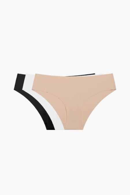 Pomme Olivia Invisible Briefs 3-pack, Black/White/Sand