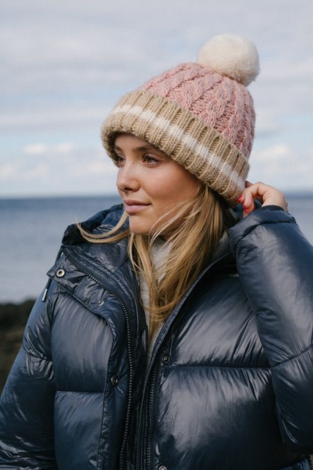 Gorro Pomme Lily, rosa/crema