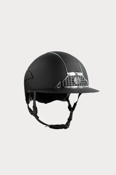 Amiko Helm Matte Polo Vizier, Zwart/Zwarte Bandjes