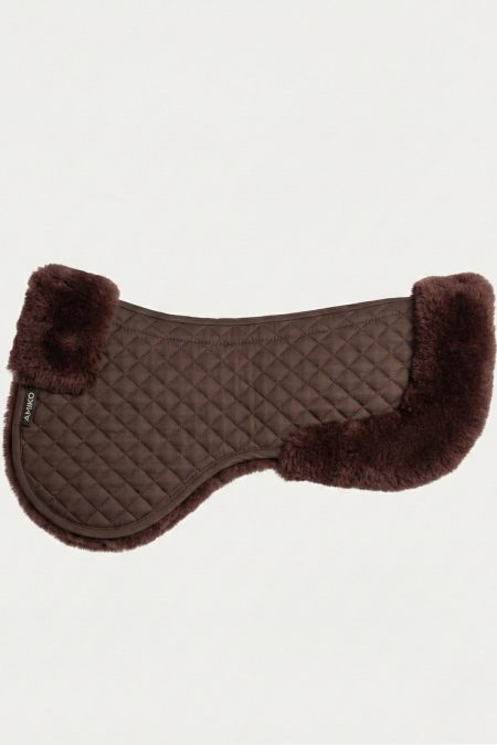 Amiko Merino Wool Half Pad, Brown/ Brown