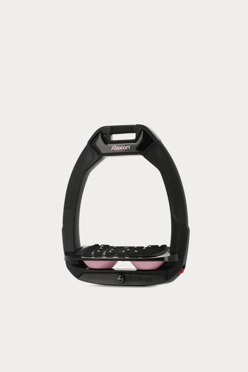 Flex-On, Stirrup Safe On Inclined Ultra-Grip, Black/ Light Pink