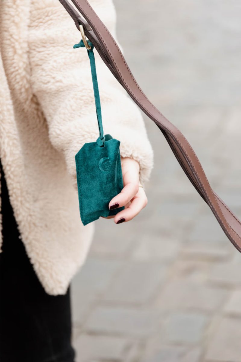 Kentucky, Poop Bag Pocket Velvet, Emerald