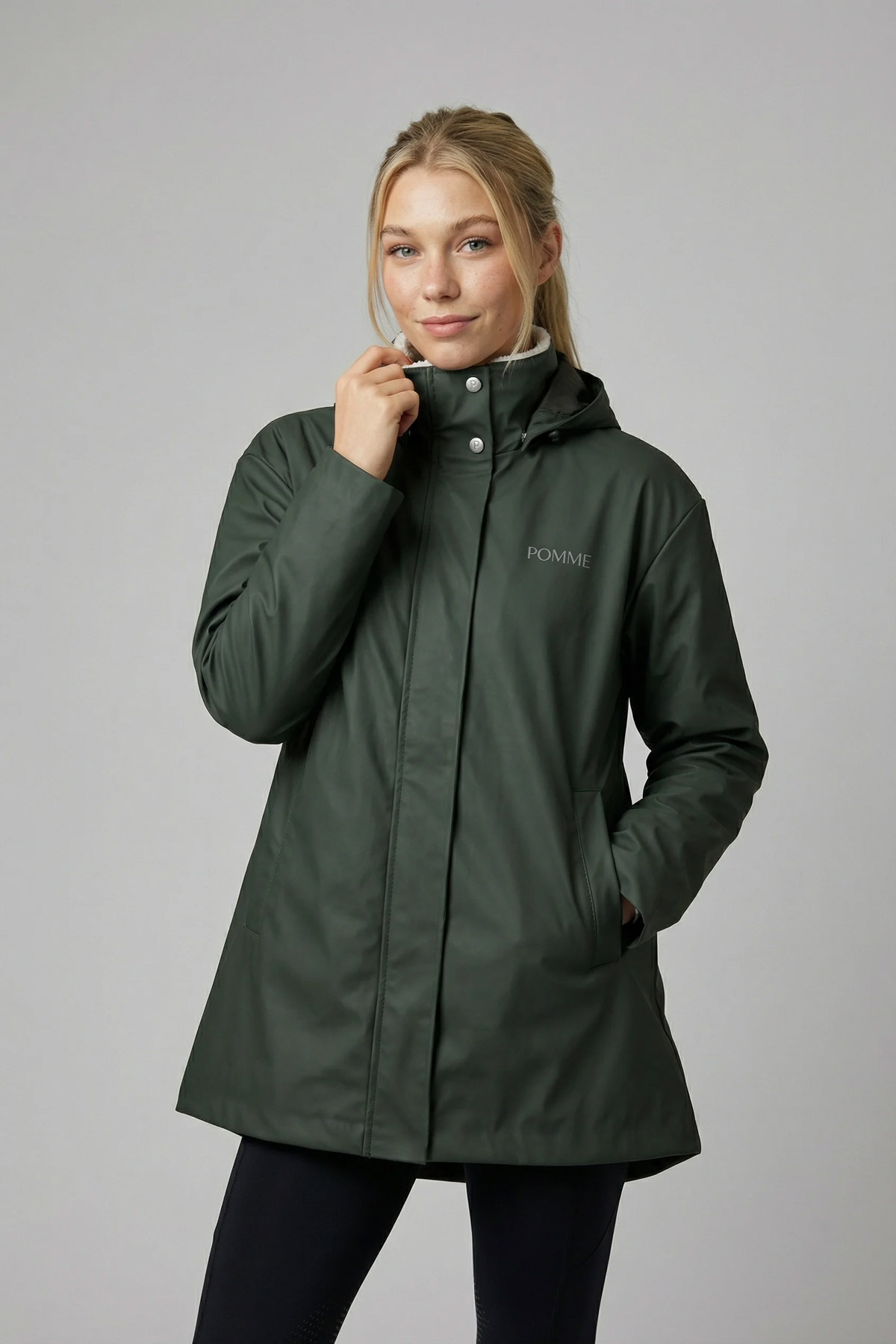 Pomme Jennie Lined Rain Coat, Deep Forest