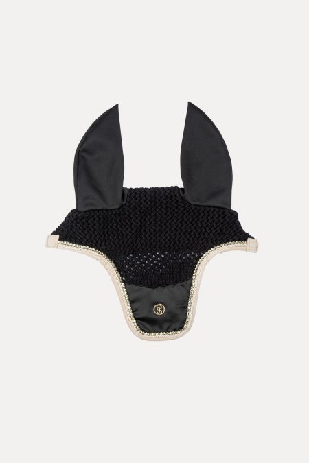 PS of Sweden, Ohrenhaube Vintage Monogramm, Schwarz