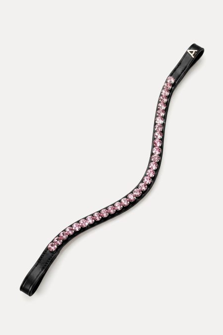 Amiko Frontband Crystal Baby Pink Bent, Zwart
