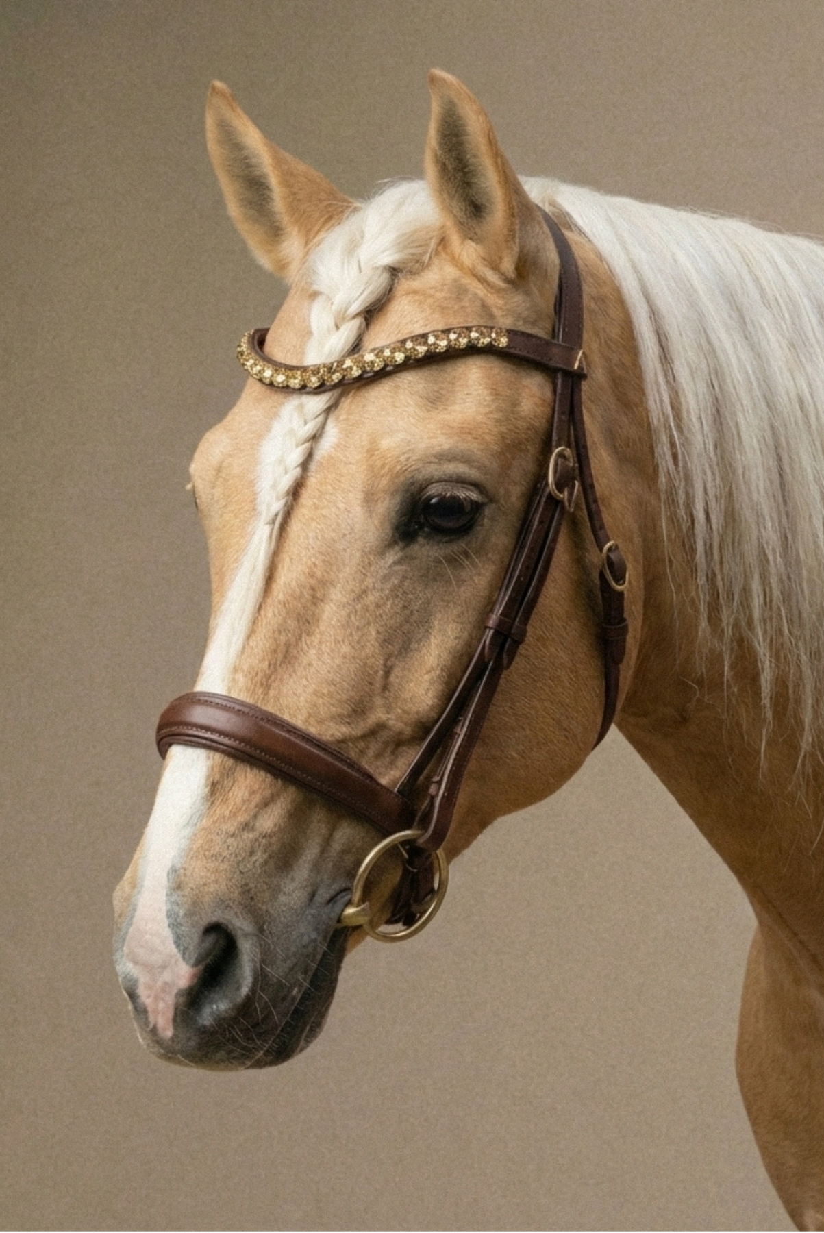 Amiko Browband Crystal Golden Bent, Havana Brown