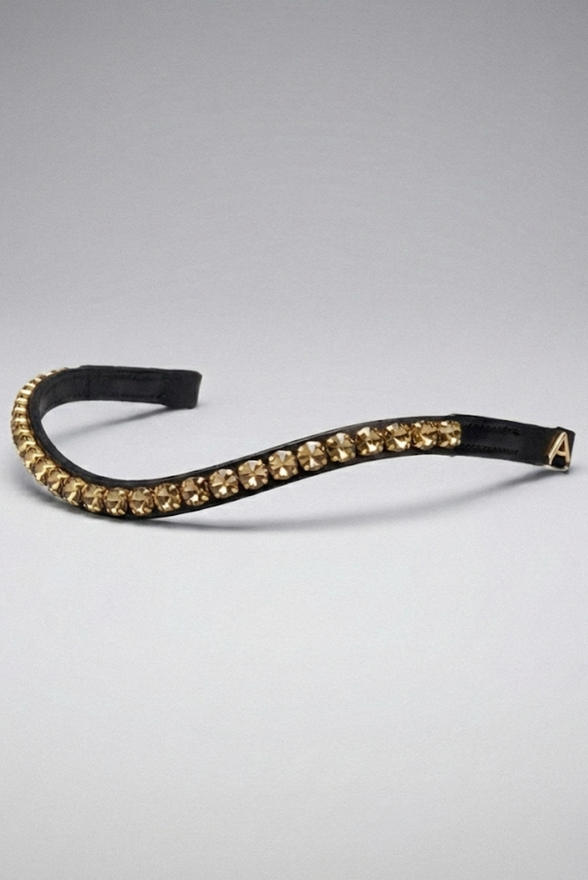Amiko Browband Crystal Golden Bent, Black