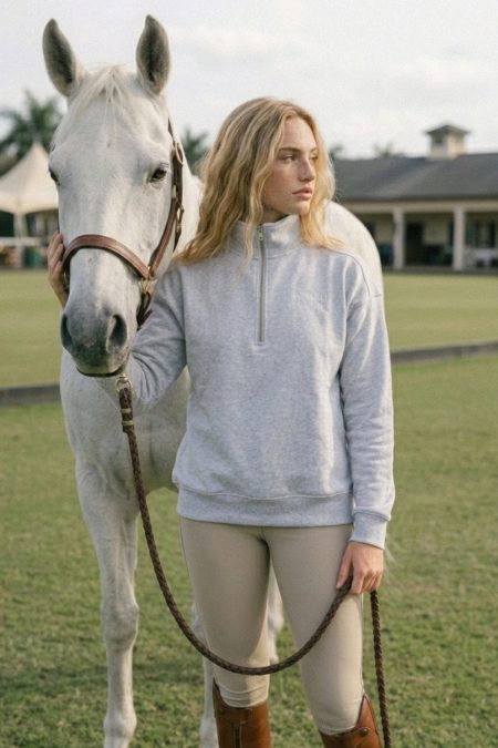 Amiko Gustav Half Zip, Grey Melange