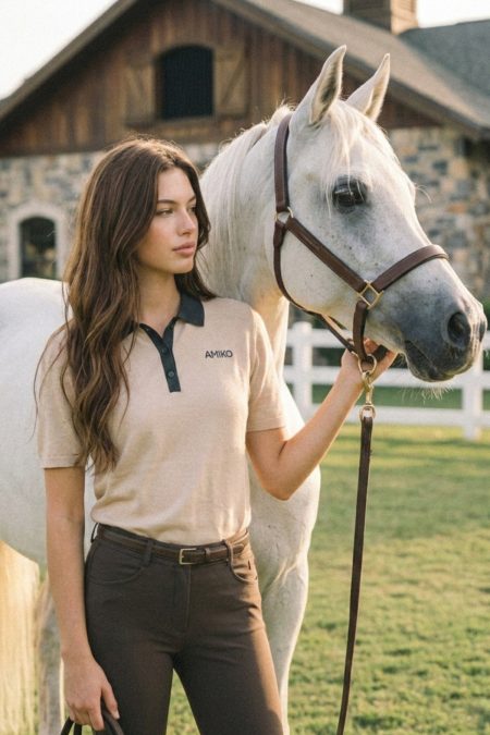 Amiko Jonas Piké Short Sleeve, Turtledove/Navy