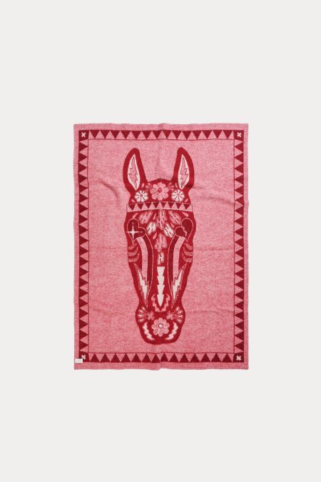 Get The Gallop, Horse Lovers Unite Wool Blanket, Pink