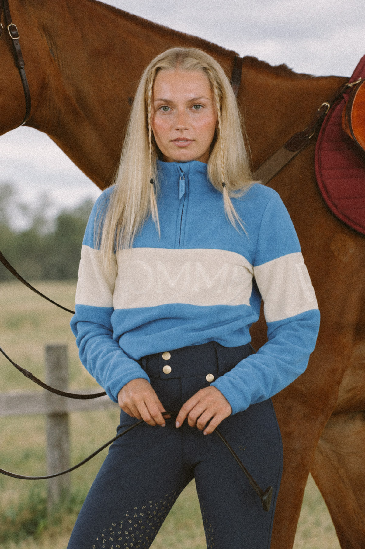 Pomme Alix Fleece, Ocean/Creme